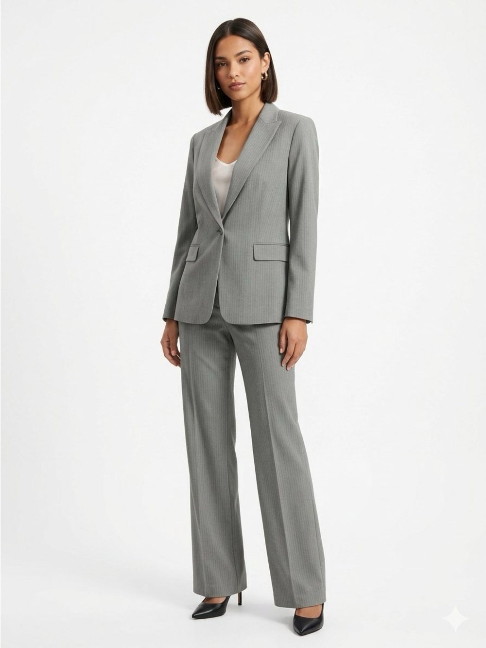 INC Vintage Y2K 6P 2p Suit Herringbone Blazer Pants EUC $300